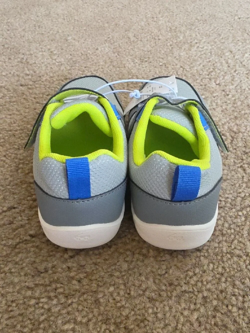 See Kai Run Basics Toddler Tenny Sneakers - Gray and Neon Green Size 12C